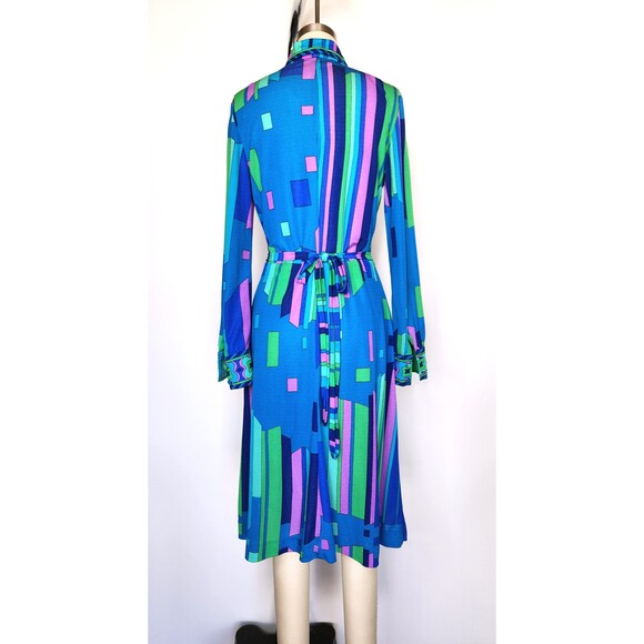 Vintage Pucci-esque Dress - Made in Italy Psychedelic Dress - 60s 70s XS - S - Picture 7 of 10